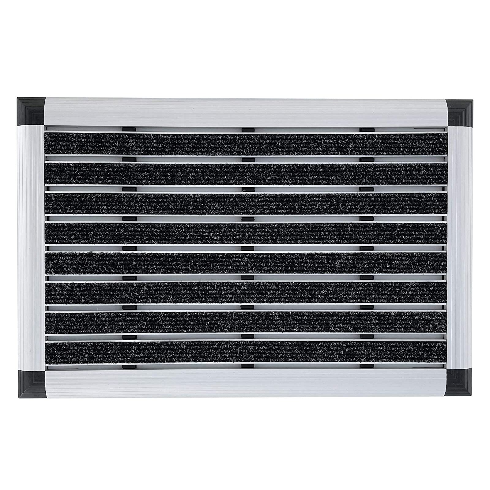 casa pura Alu-T&uuml;rmatte | Elegant Mat Ribbed | Textilfaser-Rips | Anthrazit 