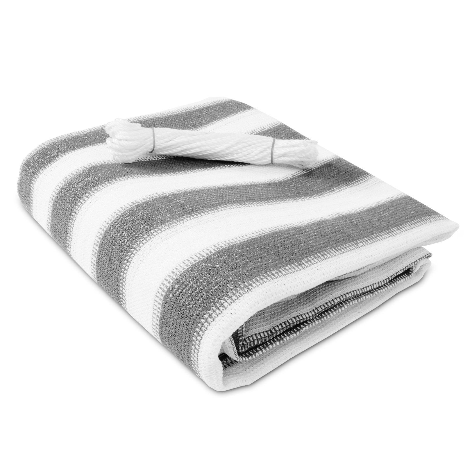 casa pura Balkonsichtschutz | Gestreift | Grau-wei&szlig; 