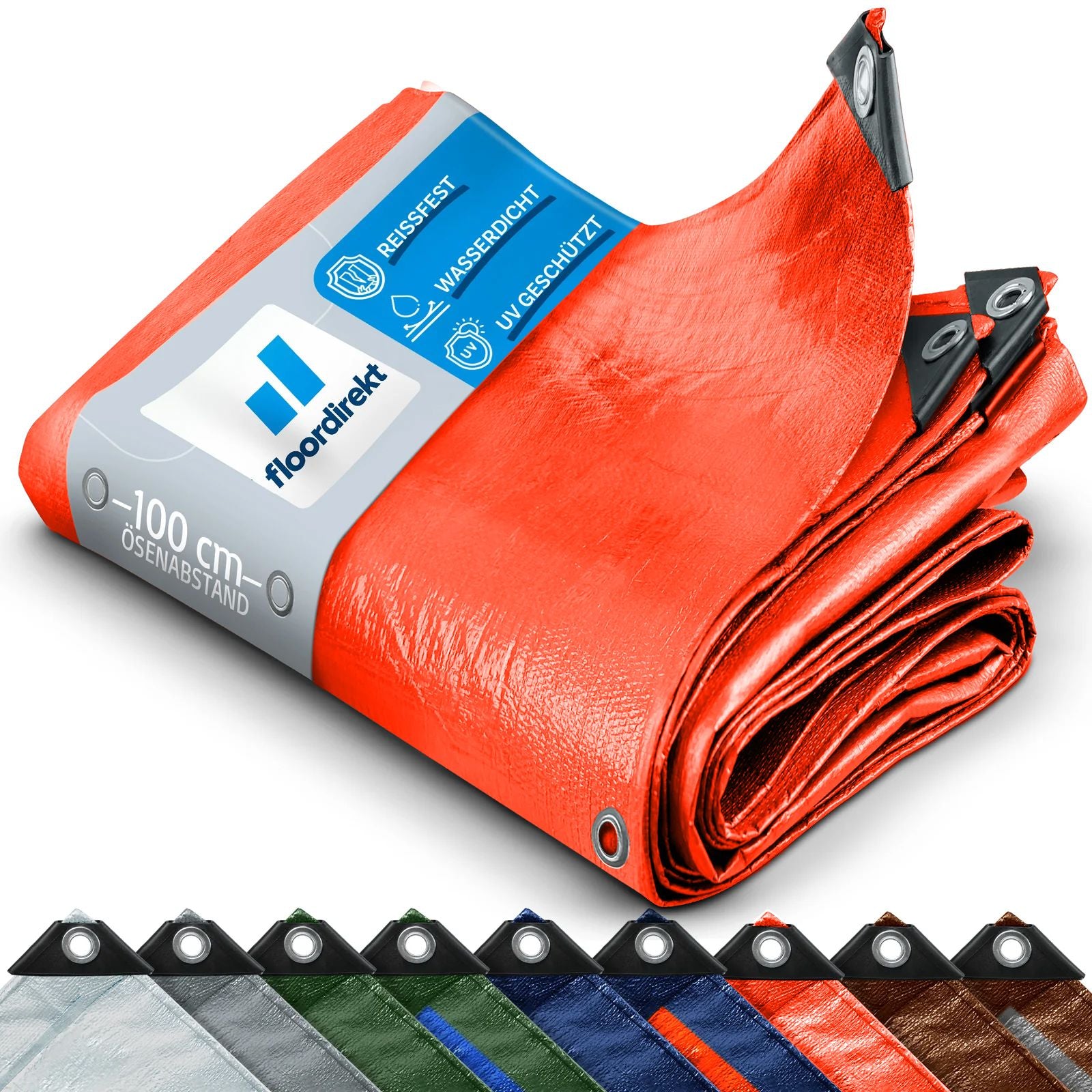 floordirekt Abdeckplane | 140 g/m&sup2; | Orange 