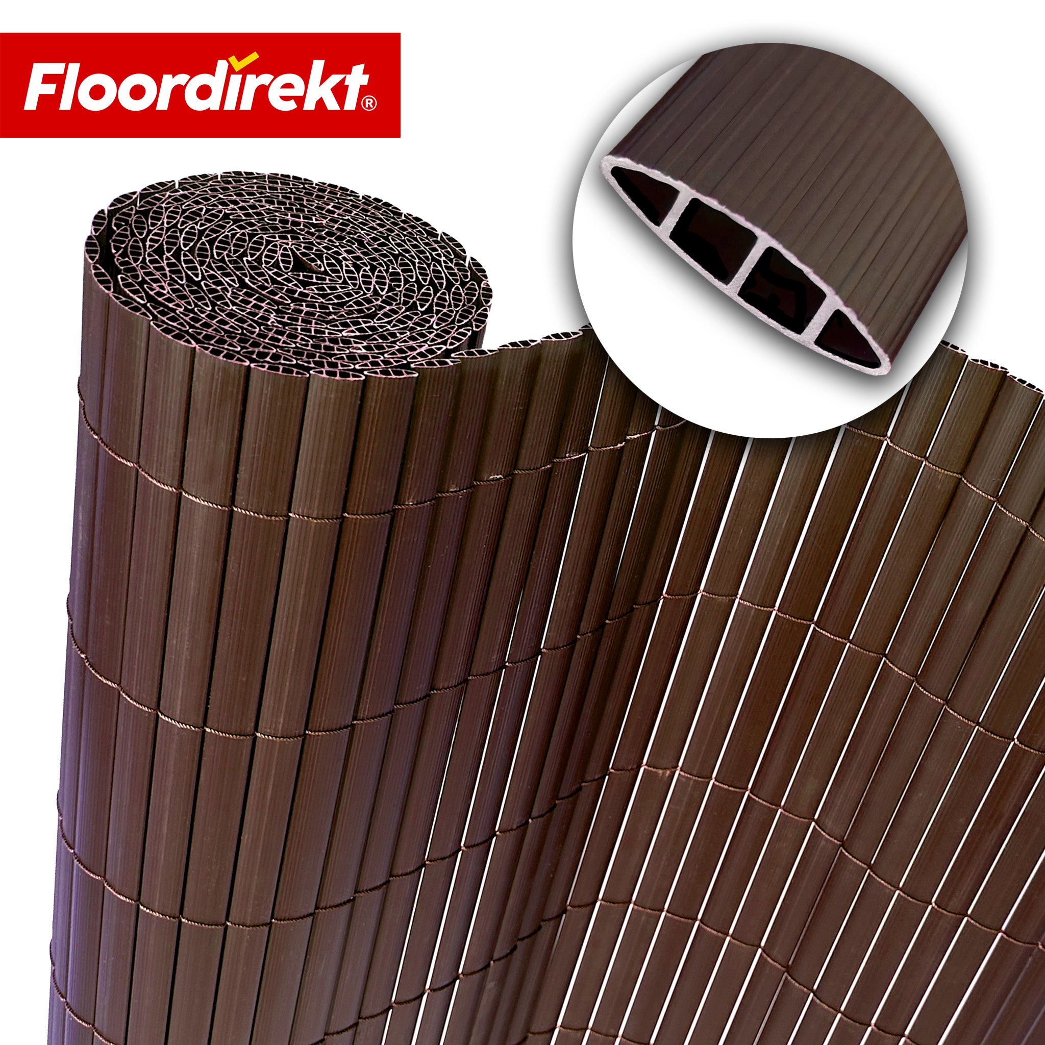 Floordirekt Sichtschutzzaun PVC | Braun 
