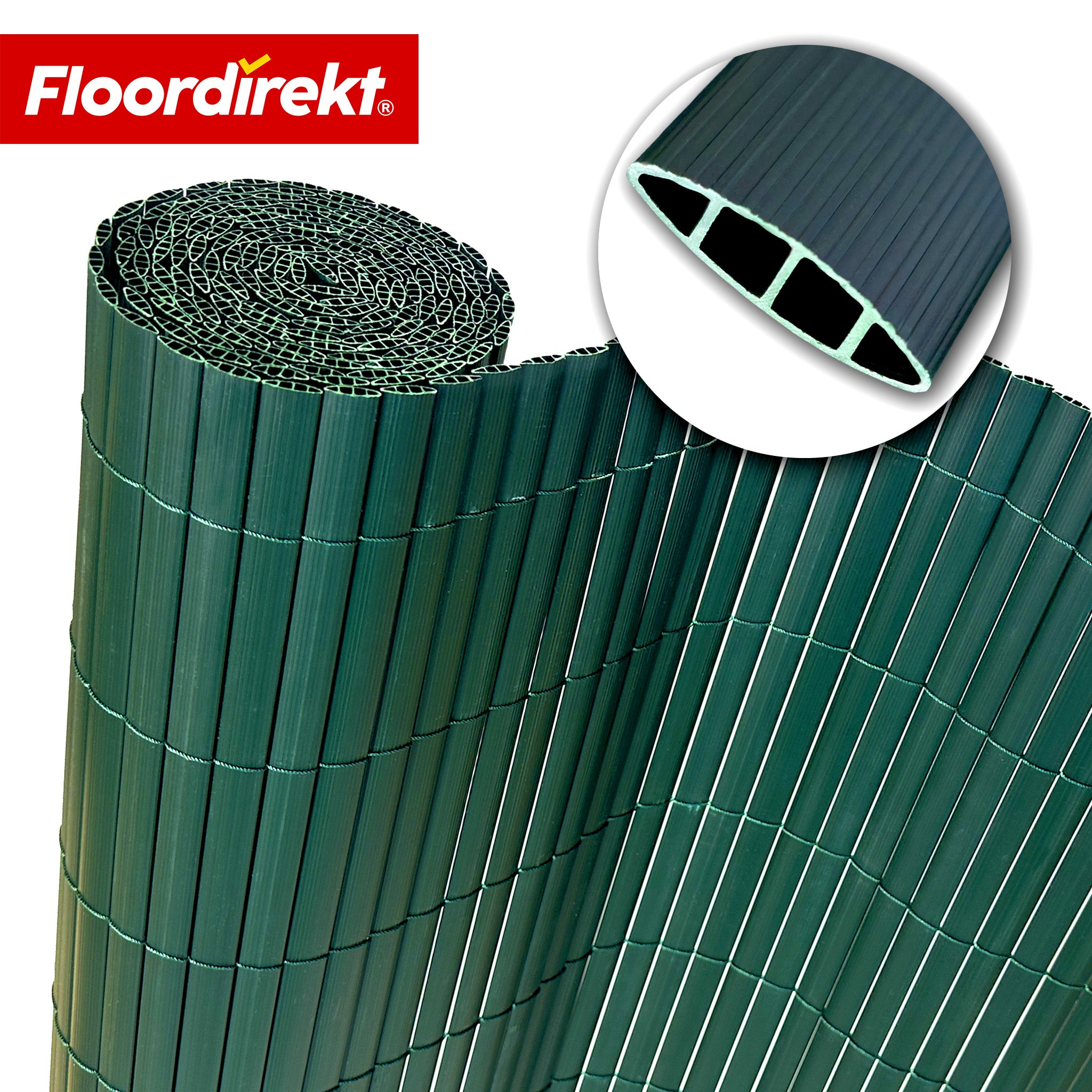 Floordirekt Sichtschutzzaun PVC | Gr&uuml;n 