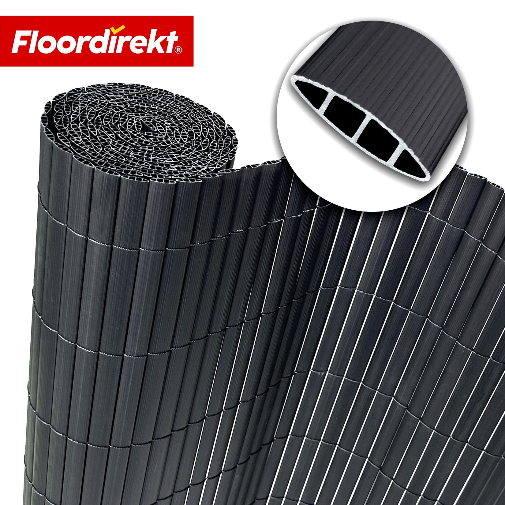 Floordirekt Sichtschutzzaun PVC Grau