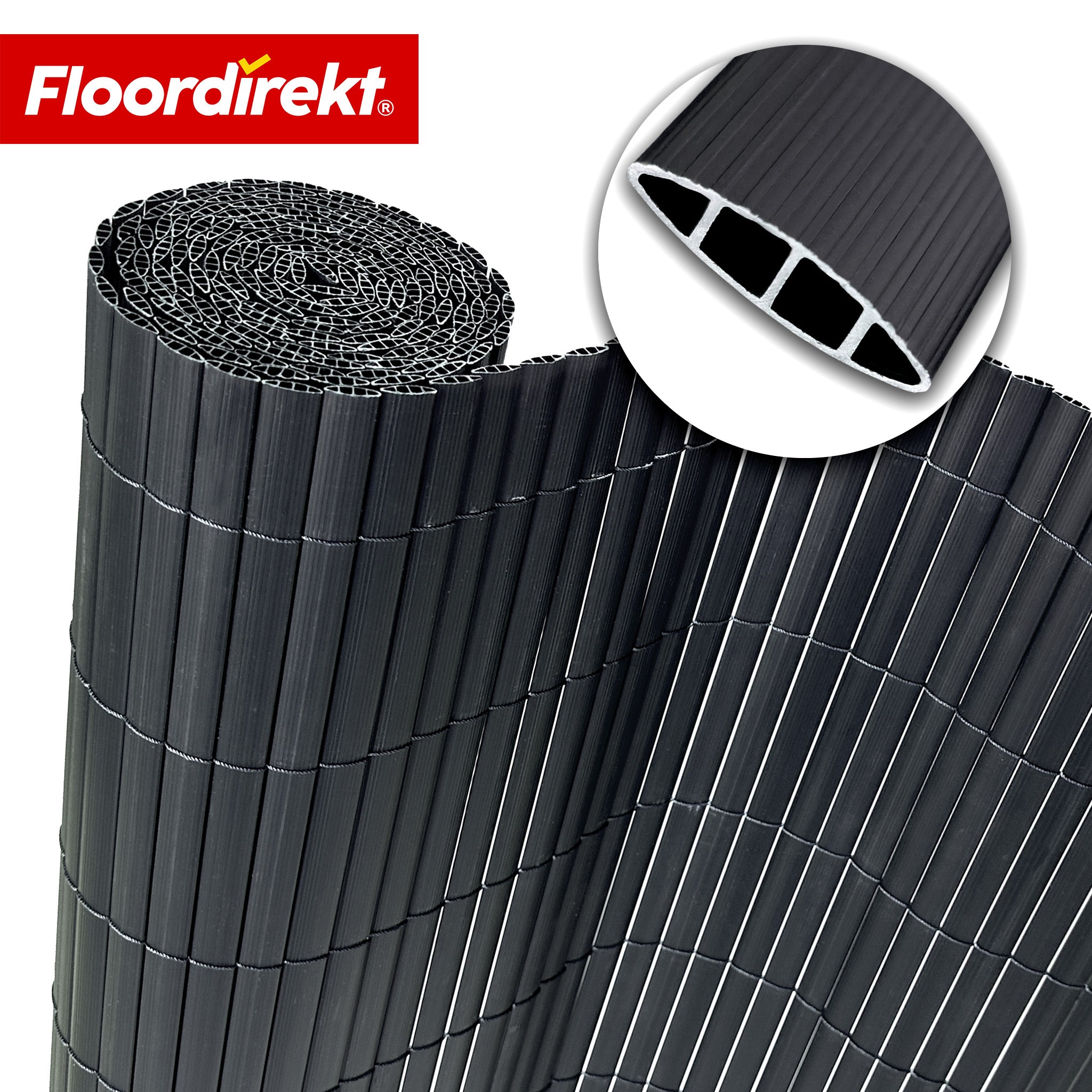 Floordirekt Sichtschutzzaun PVC | Grau 