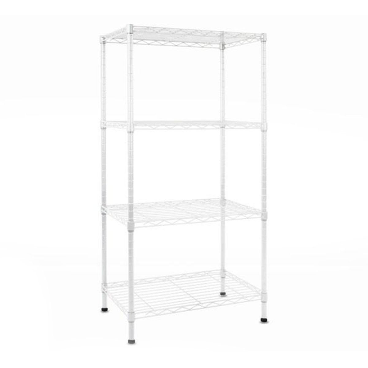 Karat Metallregal Rocky | Pulverbeschichtet wei&szlig; | 5 B&ouml;den 