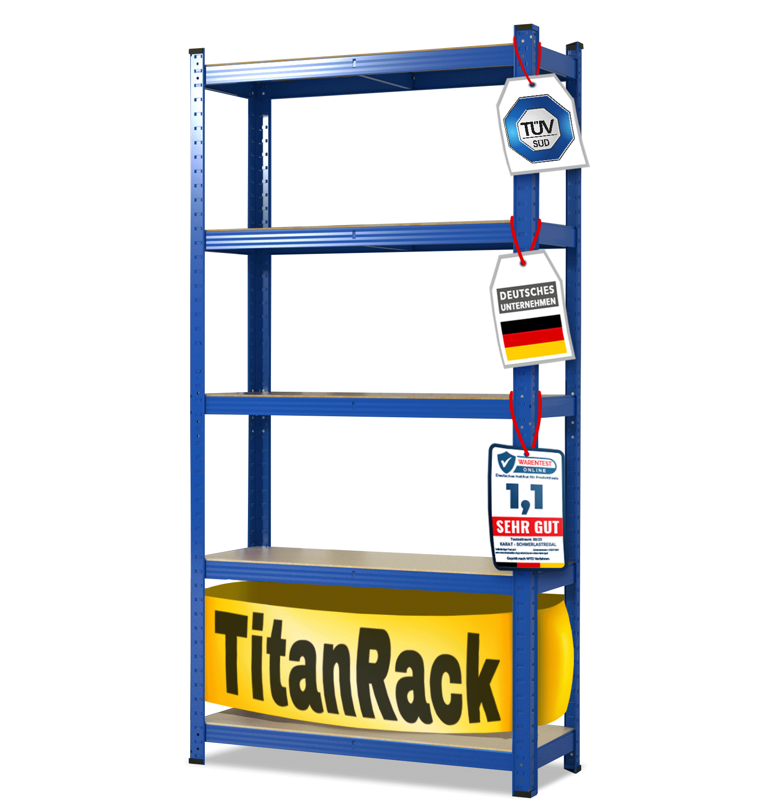 karatcommercial Schwerlastregal Grizzly | Blau | H&ouml;he: 180 cm | Breite: 120 cm 