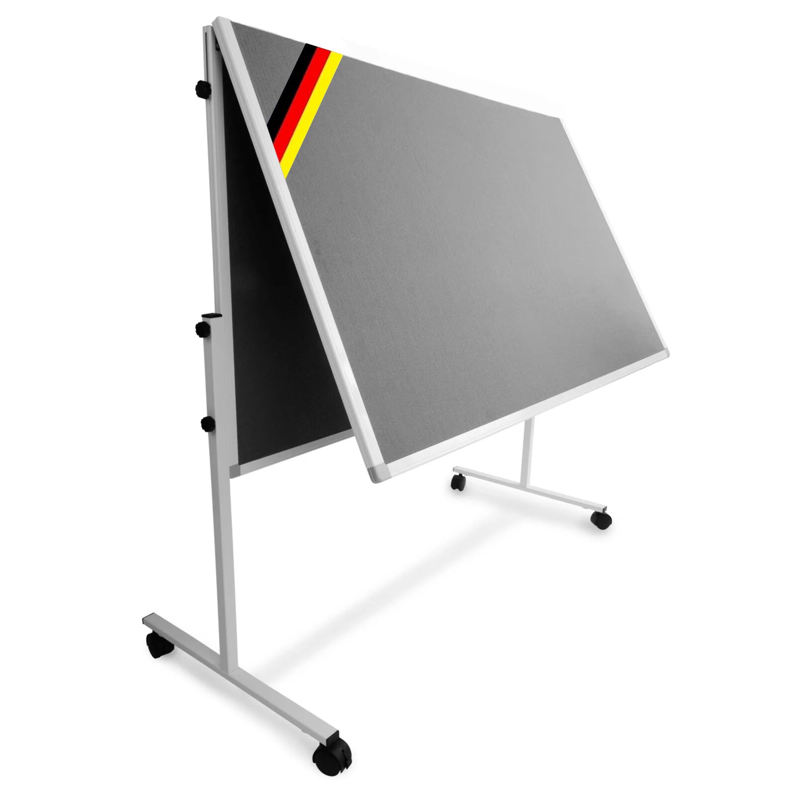 Office Marshal Moderationstafel | Grau | Doppelseitig & klappbar | Mit Rollen 