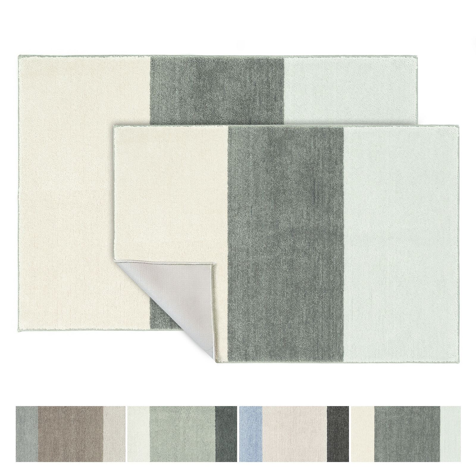 Karat Badematte Horizont | Hellgrau/Grau/Creme 