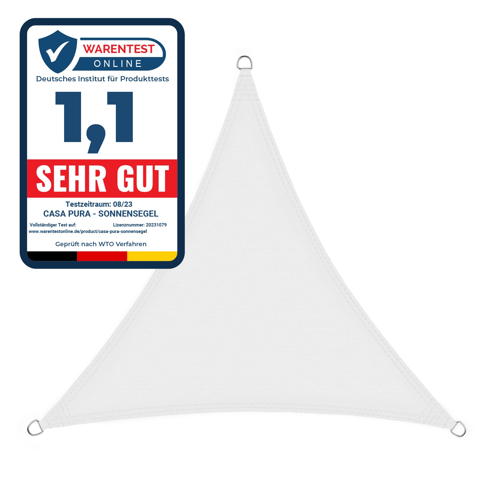 Casa Pura Atmungsaktives Sonnensegel | Wei&szlig; 