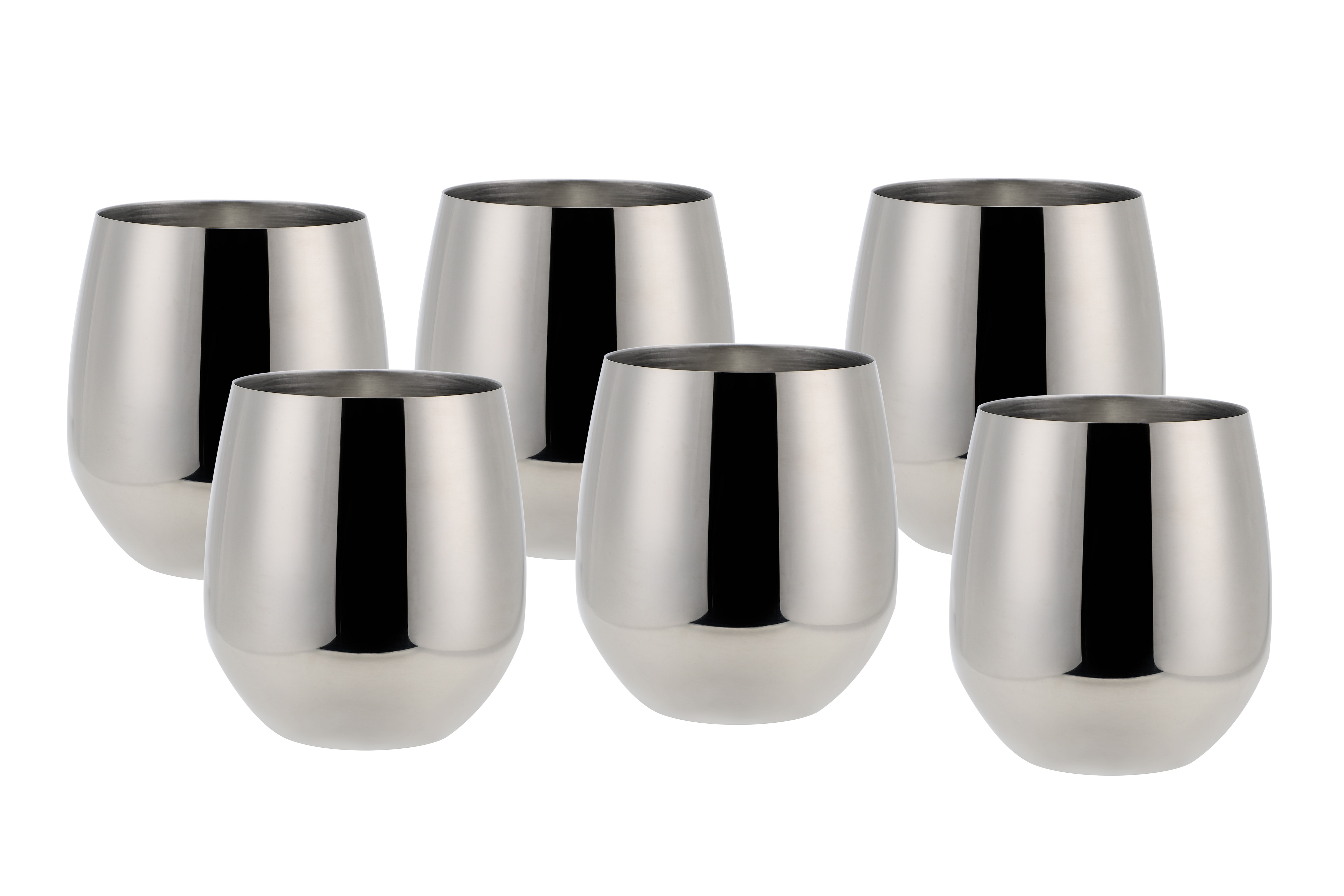ECHTWERK Weinglas Set, 6-teilig, Edelstahl Weinkelche, 500 ml 