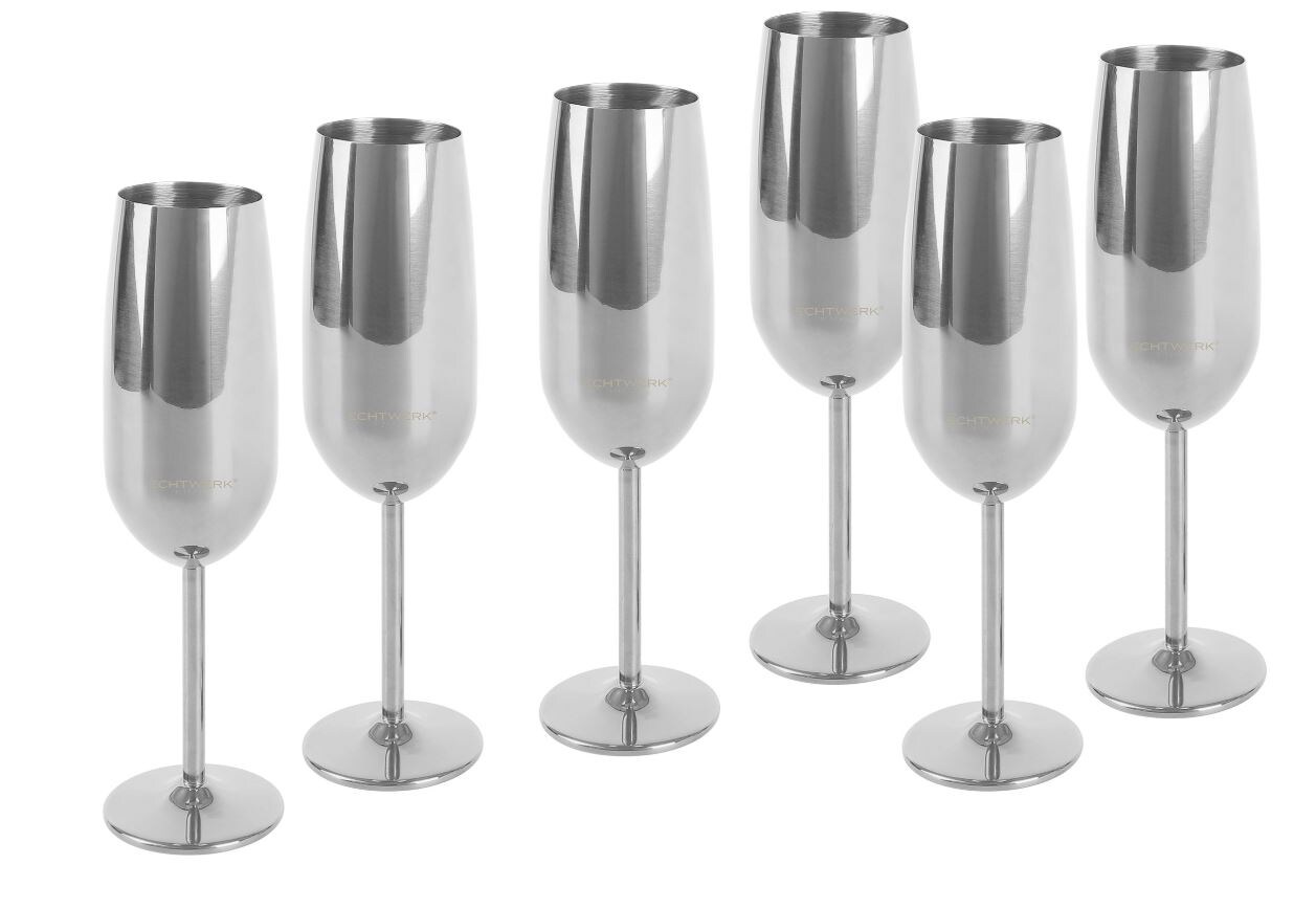 Echtwerk Sekt-/Champagnerkelch Set 6tlg - silber
