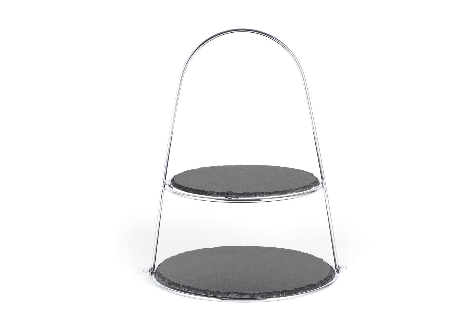 Schiefer Etagere (Bügel) 2-Stöckig - grau