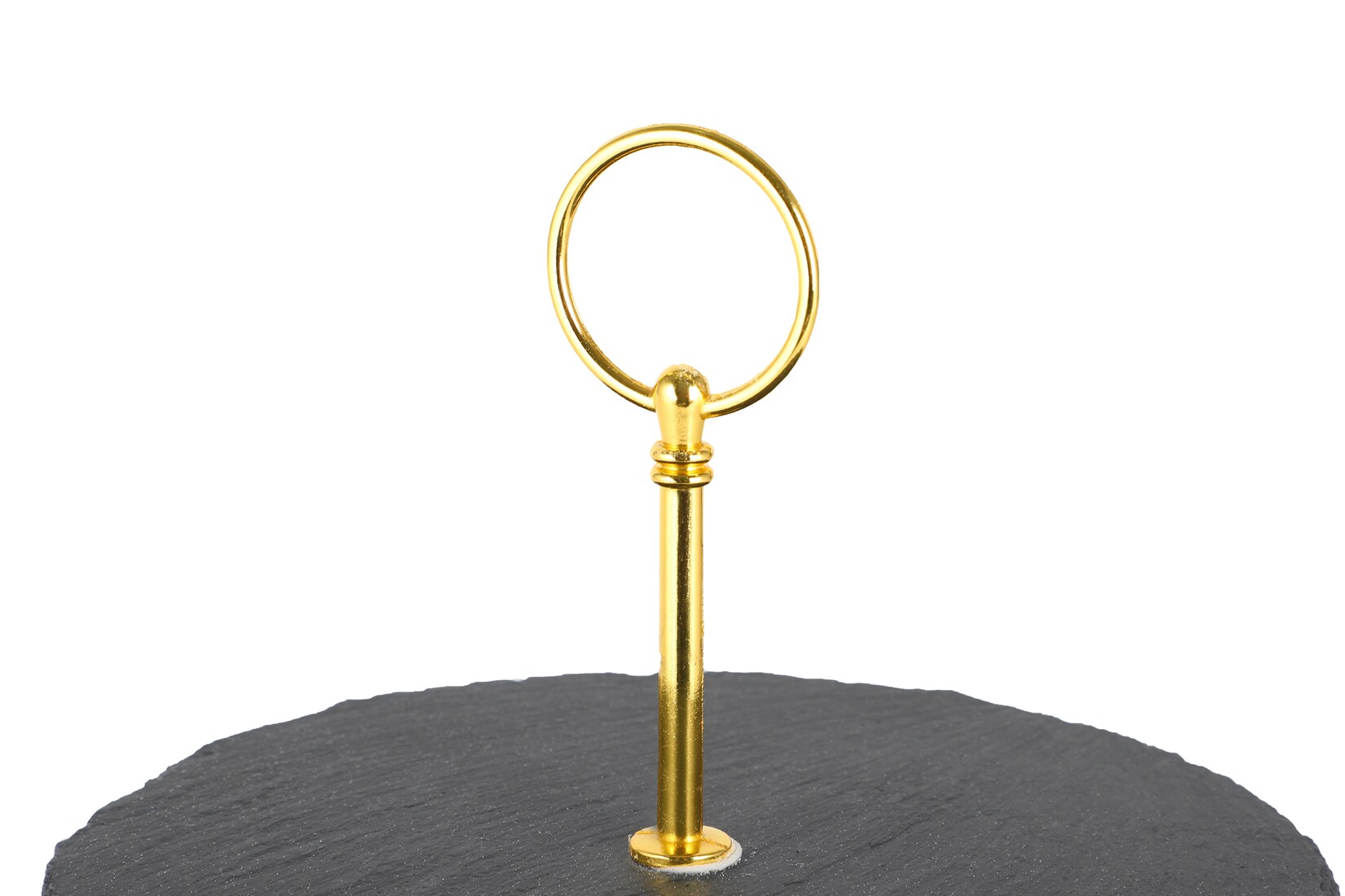 Schiefer Etagere 2-Stöckig - gold