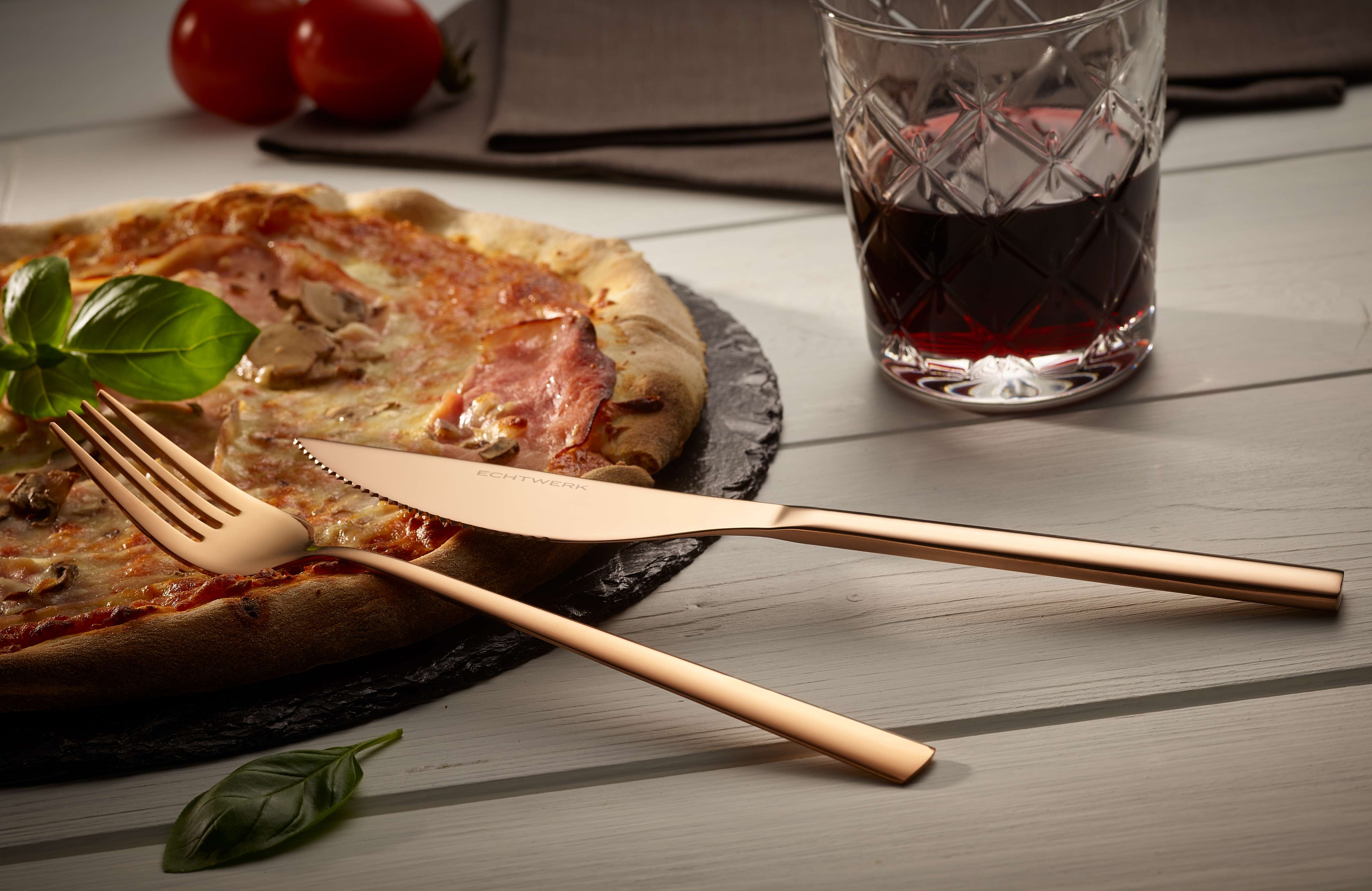 Pizzabesteck Set "Bari" 4tlg - bronze 