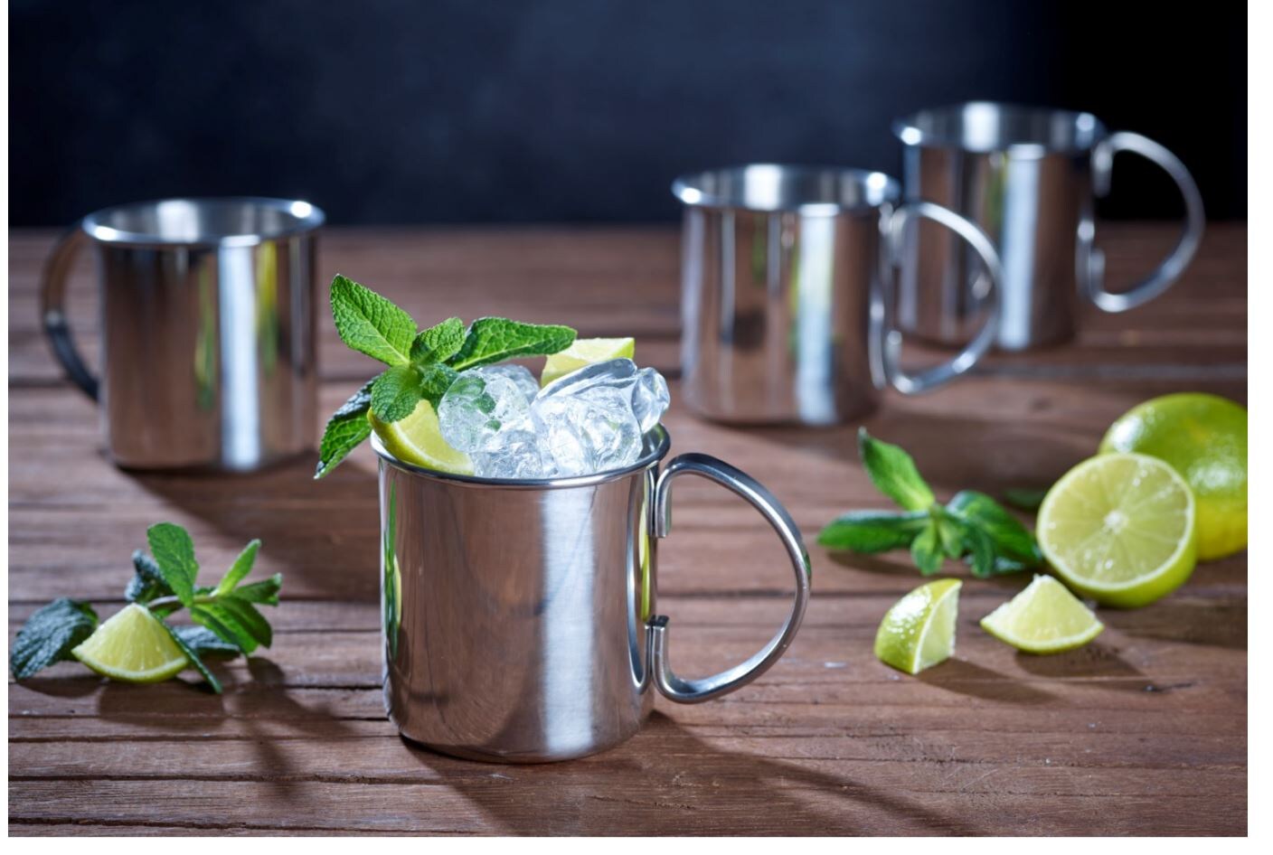 Moscow Mule Becher Set 4tlg, 480 ml, silber