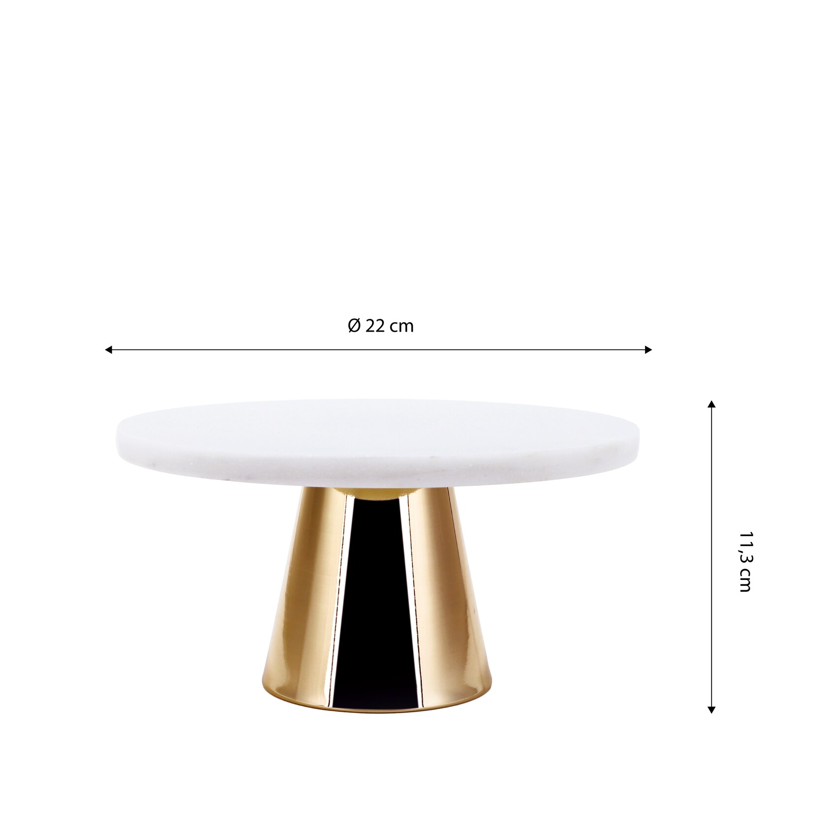 Tortenplatte aus Marmor 22 Ø, gold