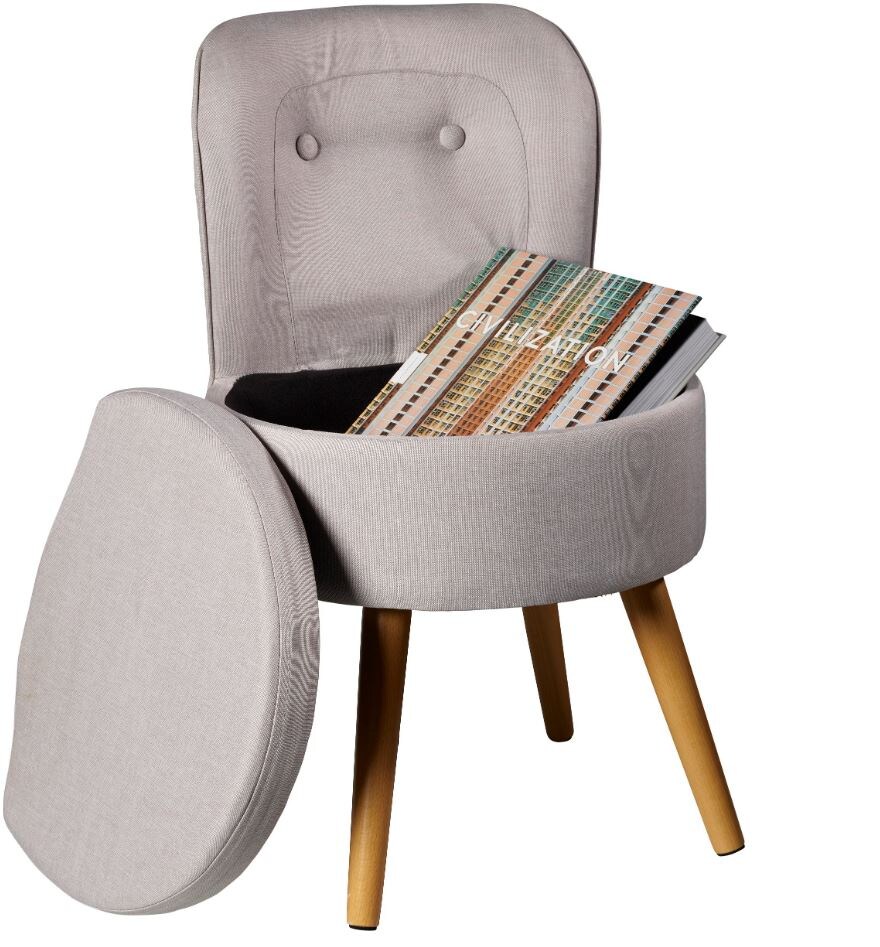 ECHTWERK Kleiner Sessel/Hocker "VINCE" - grau