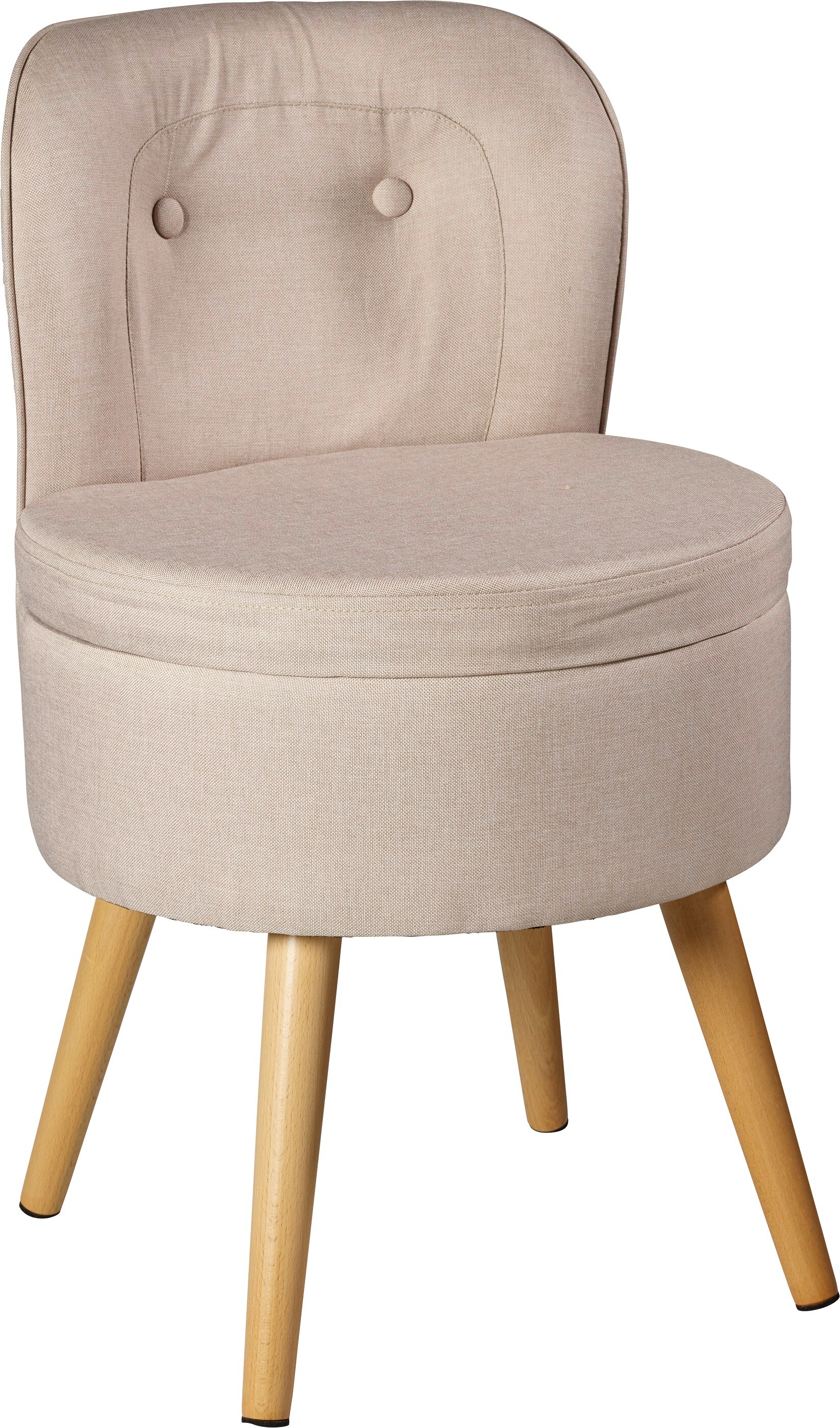 ECHTWERK Kleiner Sessel/Hocker "VINCE"  - creme 
