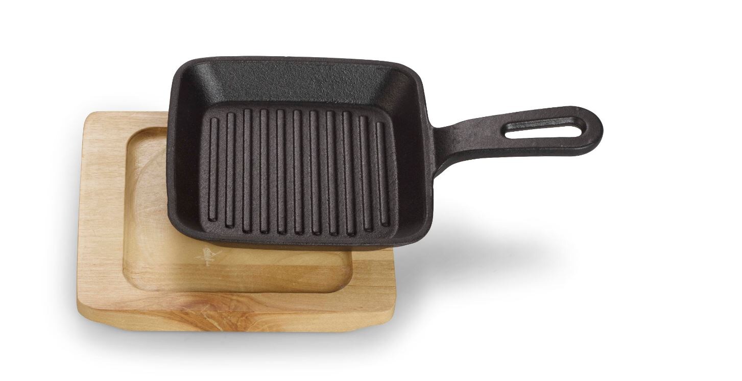 Quadratische Servierschale mit Grillstreifen