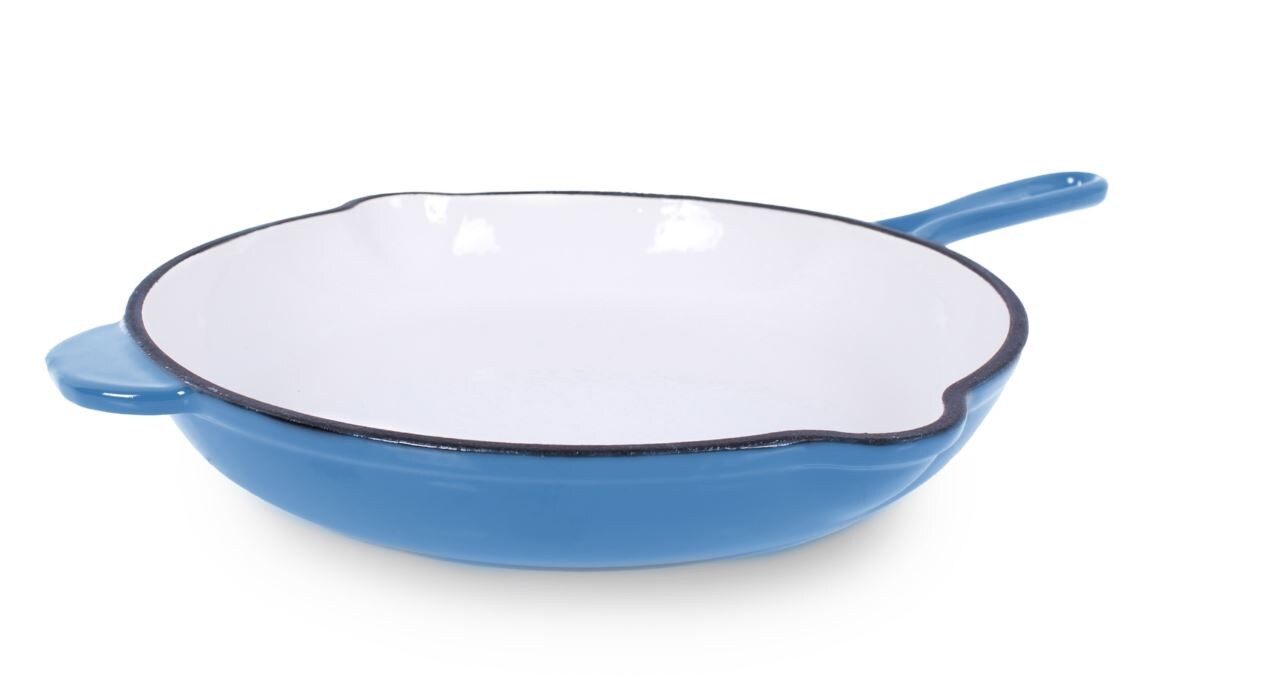 Gusseisen Bratpfanne hellblau