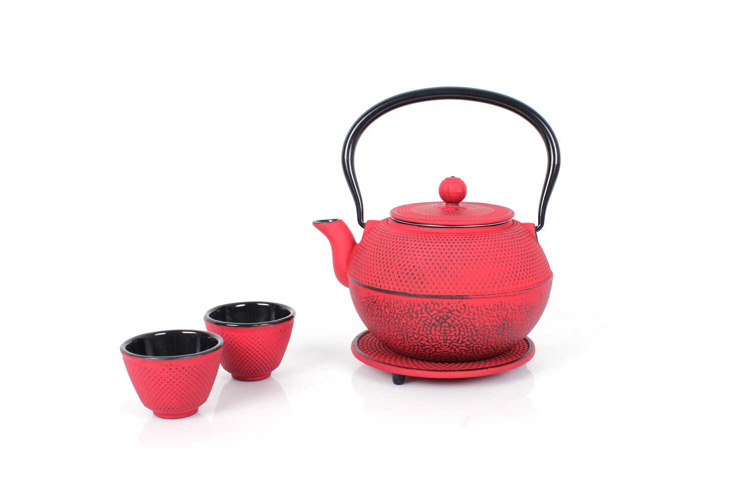 Teeservice aus Gusseisen rot 1,1L
