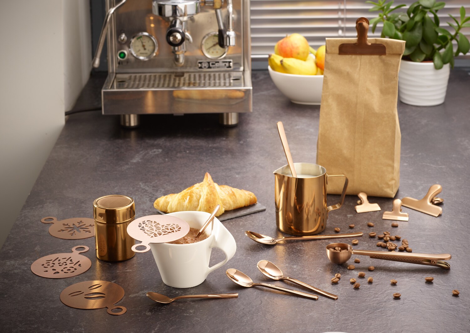 Echtwerk Kaffeezubehör-Set 23tlg, , kupfer