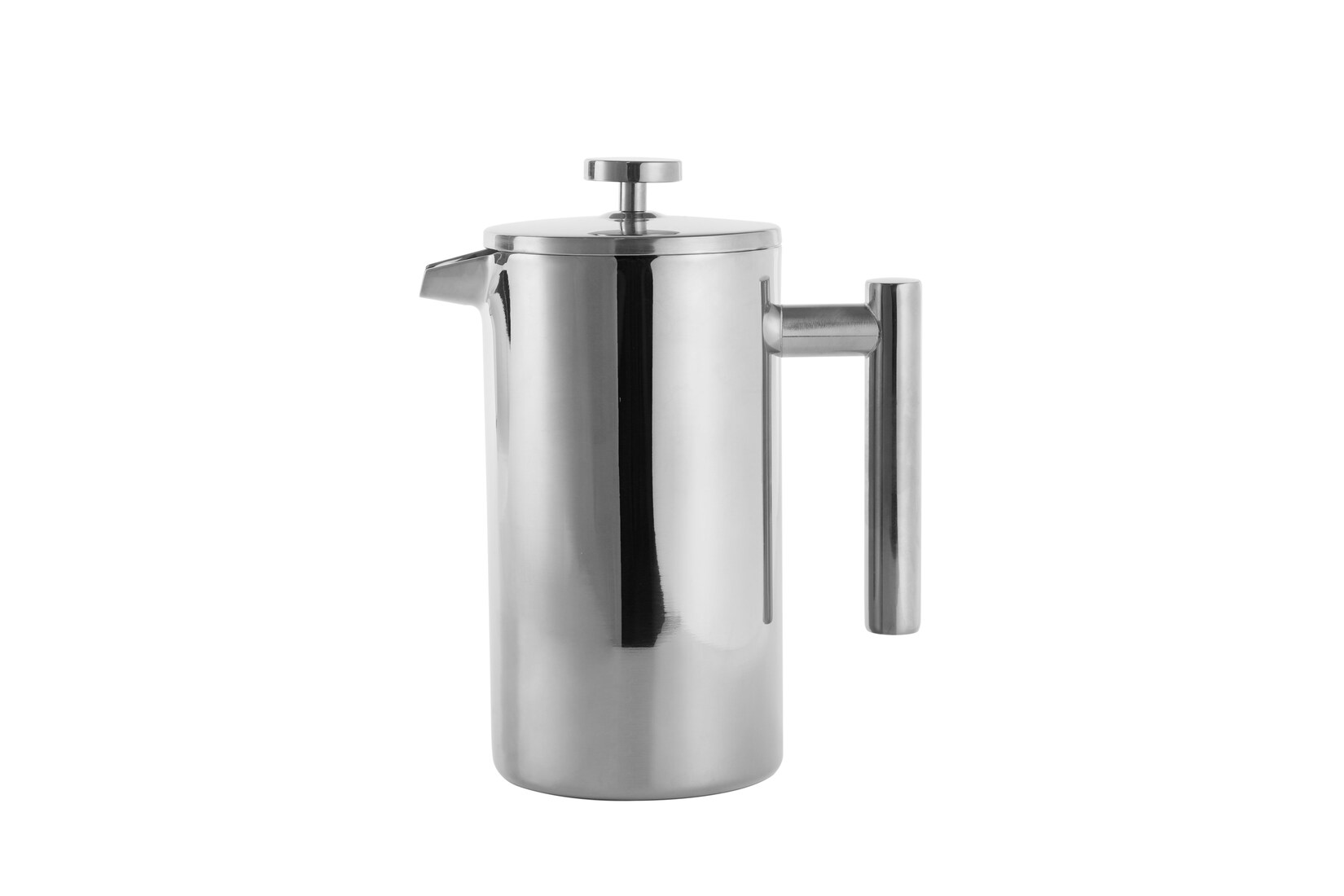 French Press aus Edelstahl,  silber