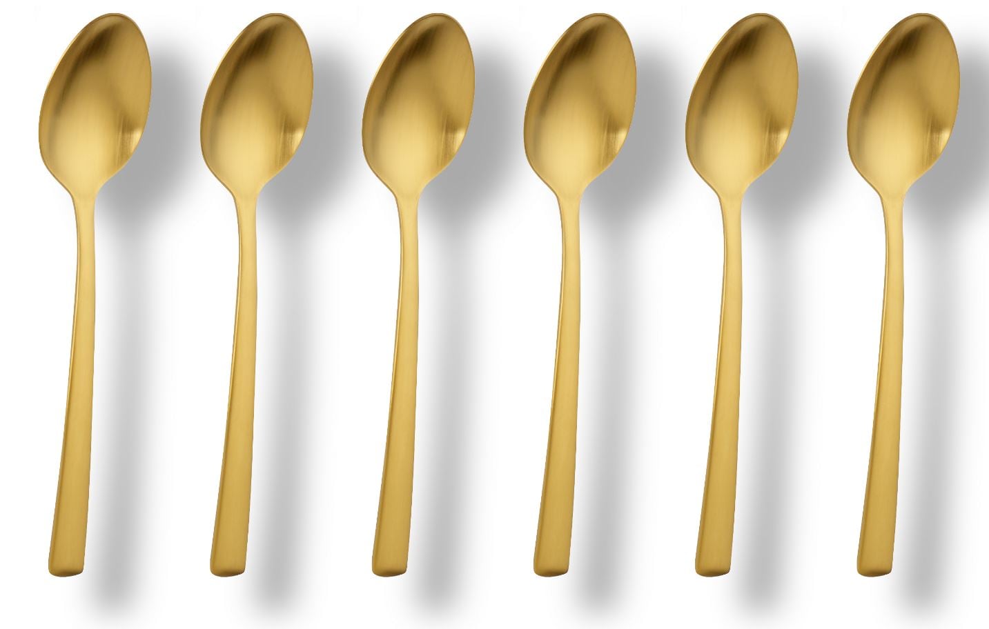 ECHTWERK "Avelino" Kaffee-/Teel&ouml;ffel 6tlg. - gold 