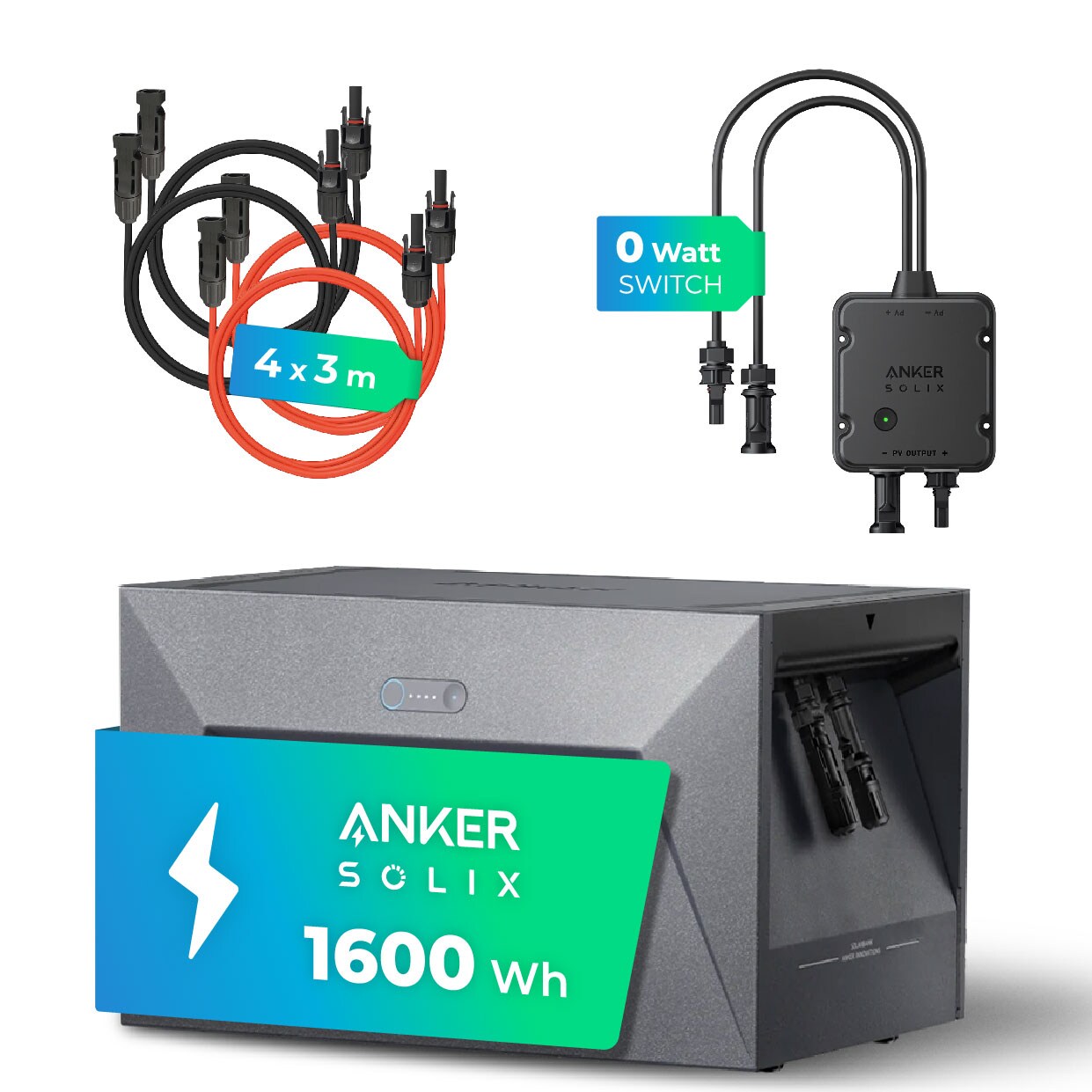 SOLIX Solarbank E1600, 1.6kWh Akkukapazität, IP65, 6000 Ladezyklen, LFP Akku, Kompatibel mit 99% der Balkonkraftwerke, Plug&Play in 5 Min