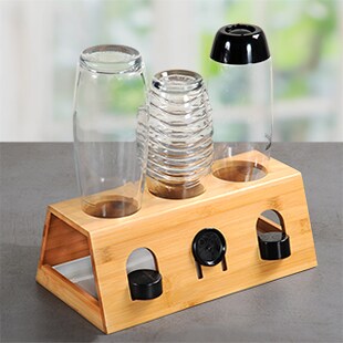 KESPER Flaschenhalter für 3 Flaschen aus Bambus 