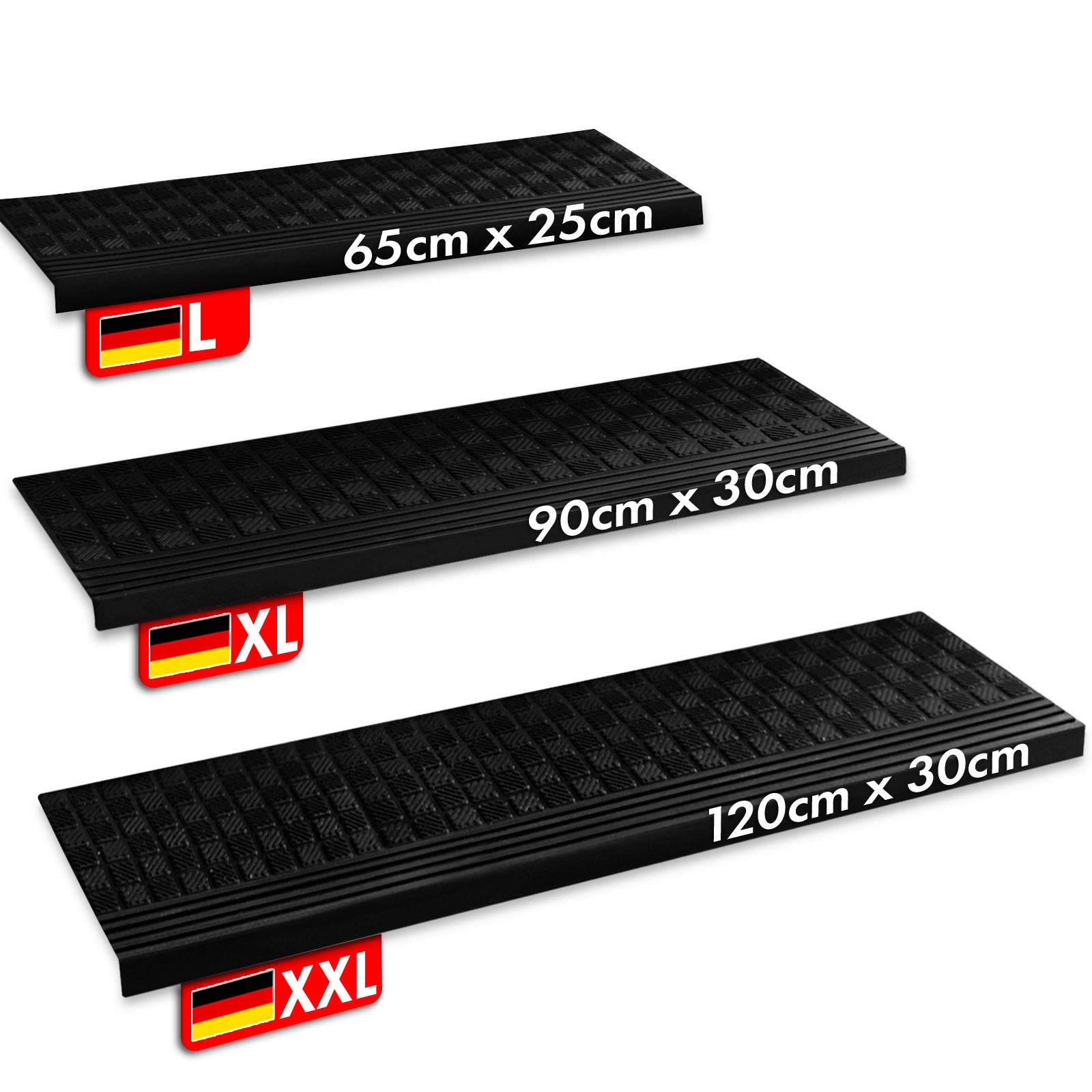 Karat homeliving Gummi-Stufenmatten f&uuml;r au&szlig;en | Diamond | 30 x 120 cm 