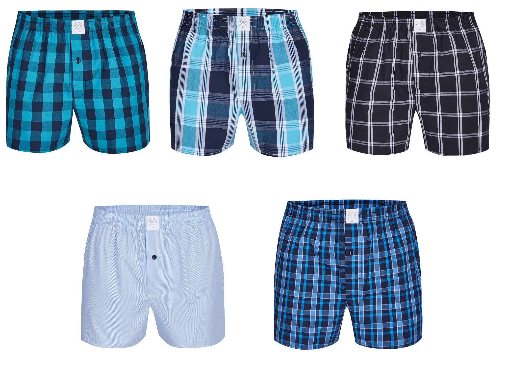 Herren Baumwoll Boxershorts Gr&ouml;&szlig;e M 5er Pack 