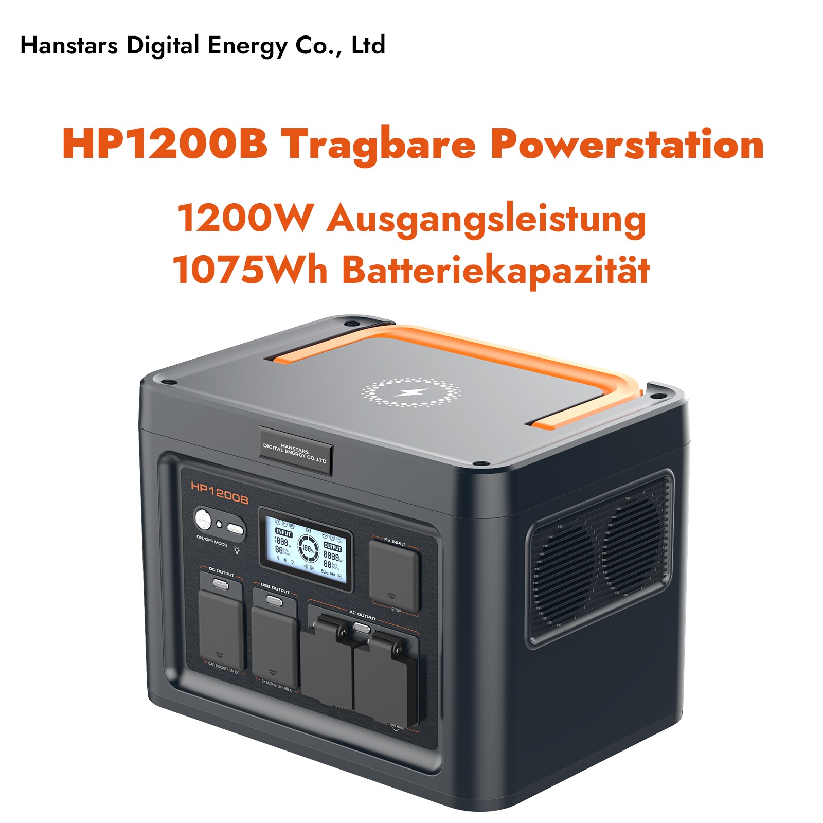 Hanstars Tragbare Powerstation: 1200W/1075.2Wh