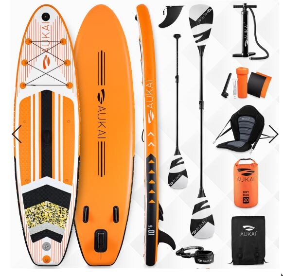 Stand Up Paddle Board "AUKAI Pro" mit Kajak-Sitz orange