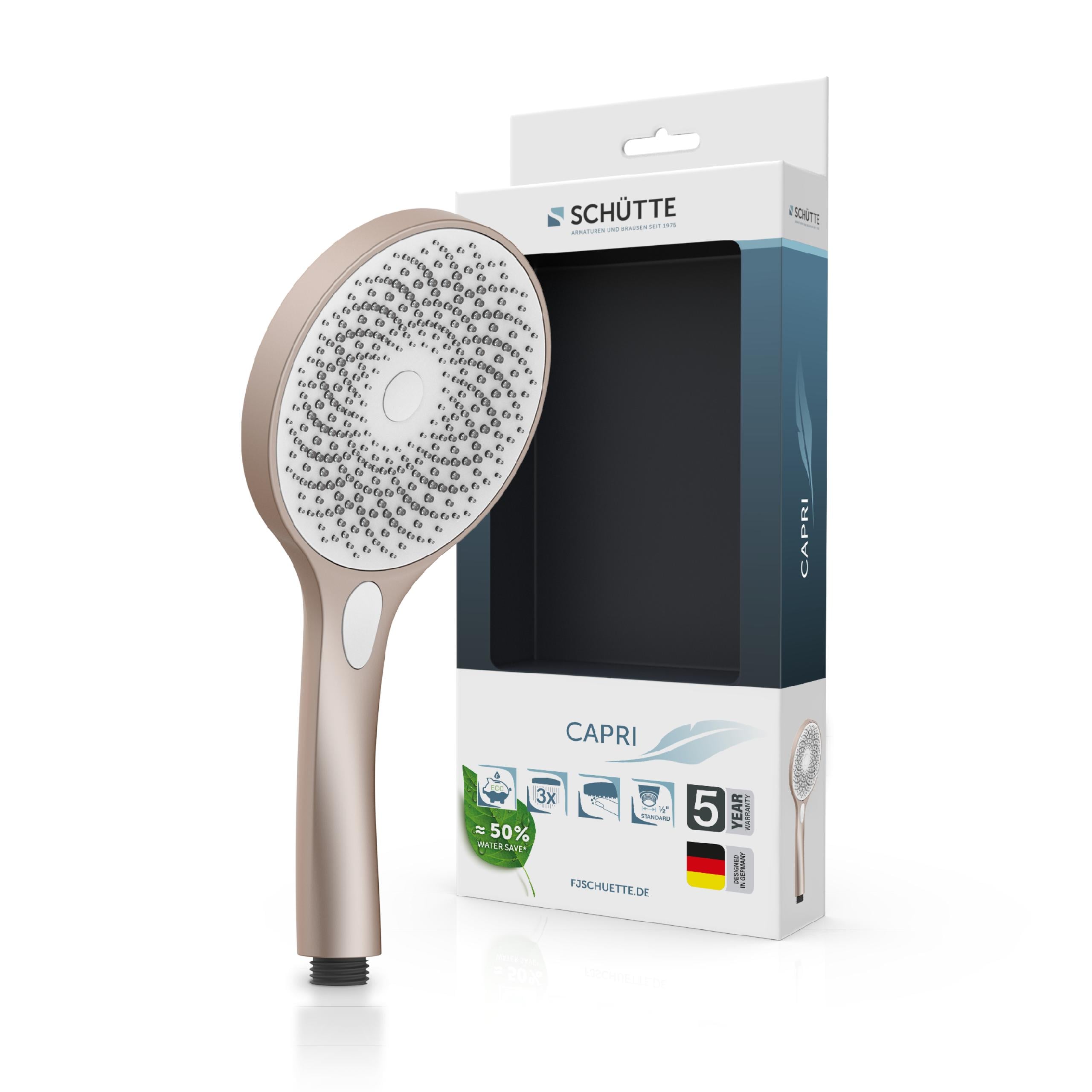 SCH&Uuml;TTE CAPRI Handbrause, Ros&eacute; mat/ Wei&szlig; 