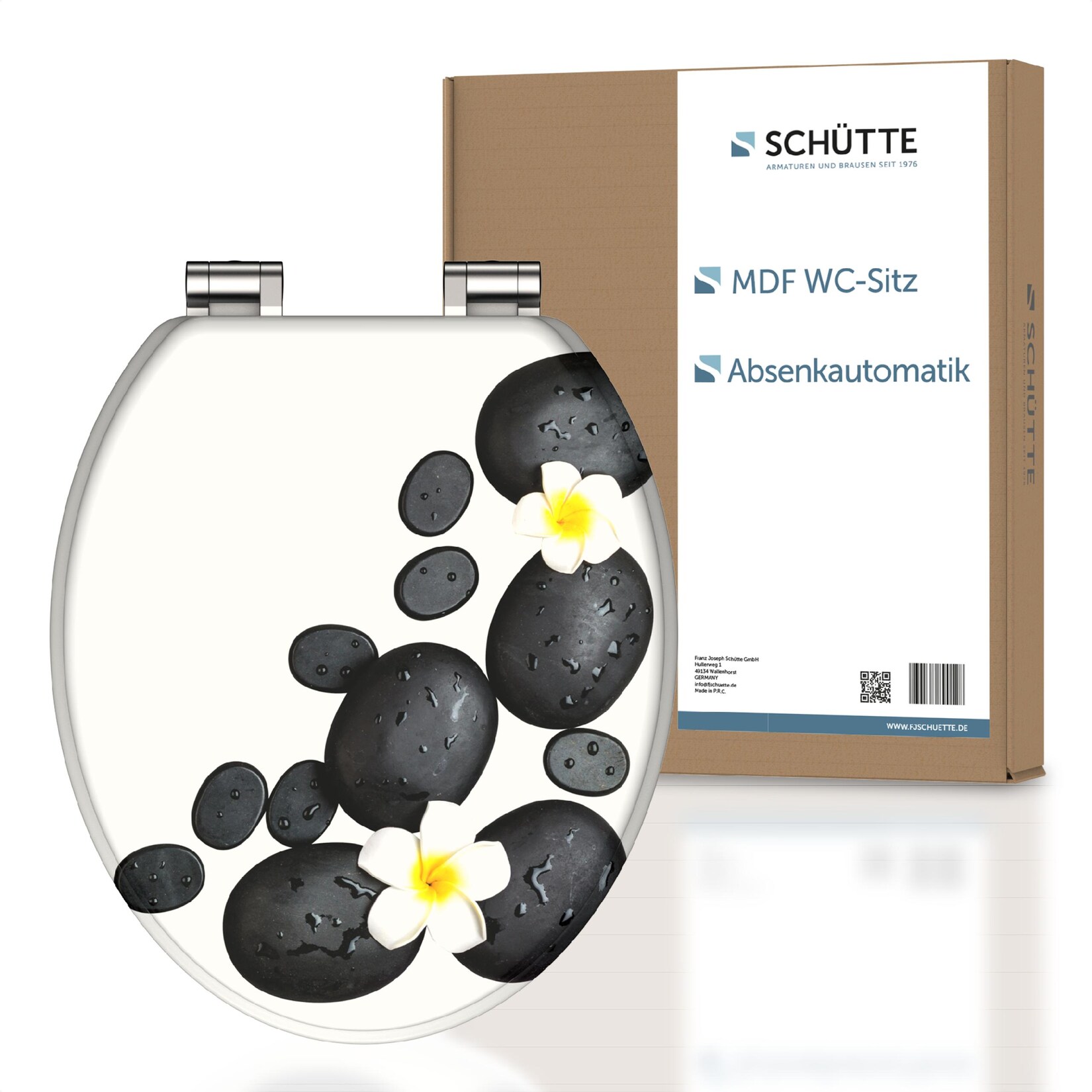Tavoletta Wc Chiusura Ammortizzata Legno Copriwater Universali Globo Coperchio Water Mdf Sedile Wc Universale Asse Water Fino A 250 Kg Stones - Schütte
