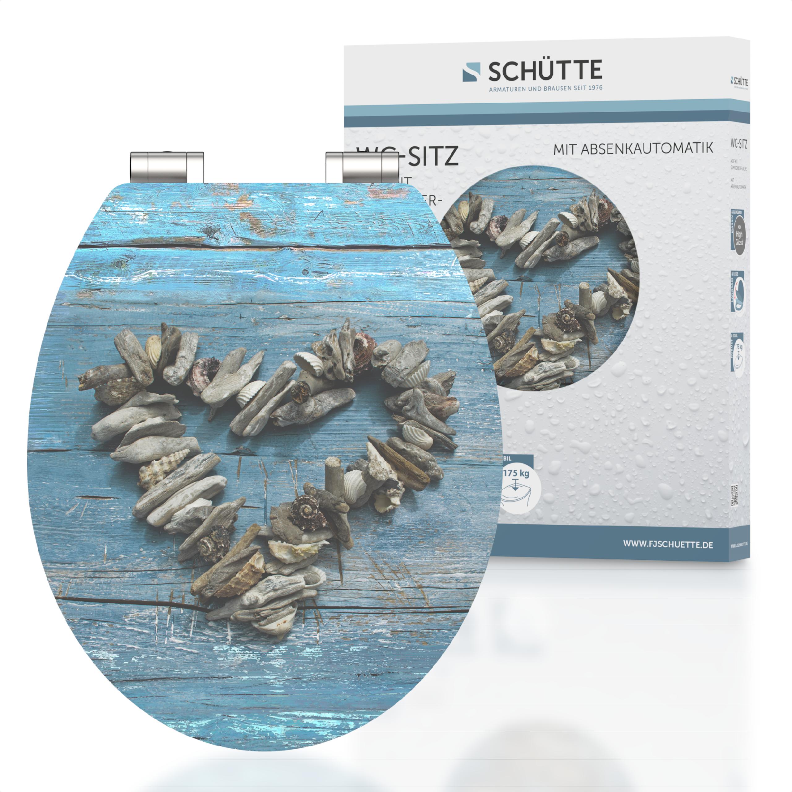 SCH&Uuml;TTE MDF HG WC-Sitz SHELL HEART, mit Absenkautomatik 