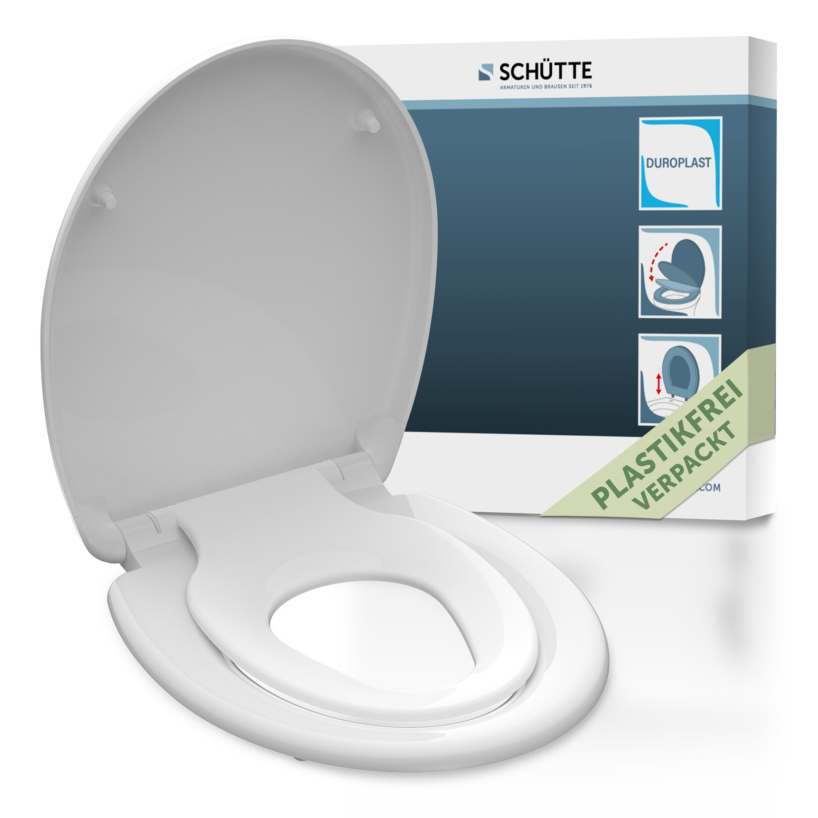SCHÜTTE Duroplast WC-Sitz FAMILY WHITE, mit Absenkautomatik und Schnellverschluss