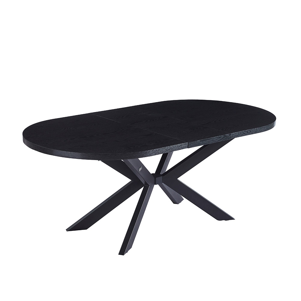 HOME DELUXE Esstisch Oval Ausziehbar AVENTI inkl. Sternfu&szlig; - 160 x 100 cm - versch. Farben - Dark Oak 