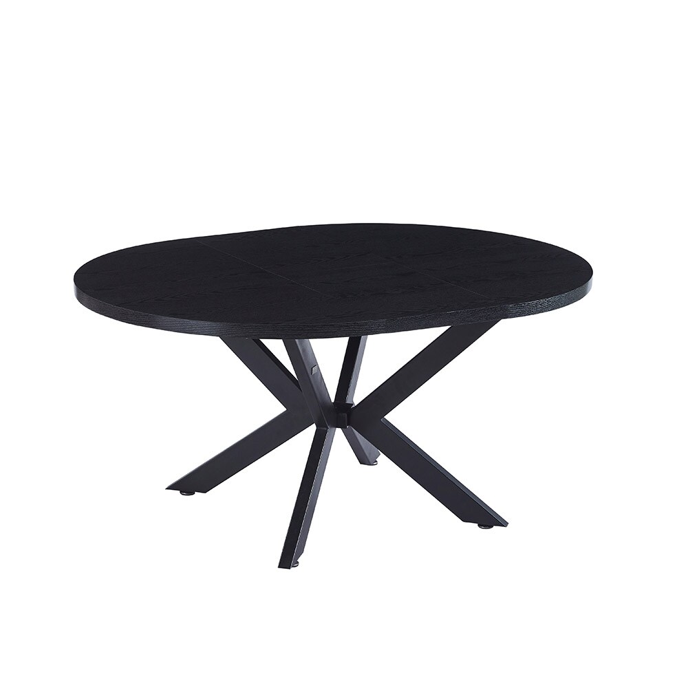 HOME DELUXE Ausziehbarer Esstisch Rund AVENTURA inkl. Sternfu&szlig; - 120 x 120 cm - versch. Farben - Dark Oak 