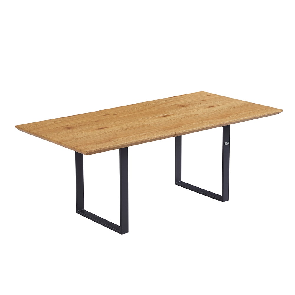 HOME DELUXE Esstisch Eckig Ausziehbar AVENCIA inkl. U-Fu&szlig; - 160 x 100 cm - versch. Ausf&uuml;hrungen - Light Oak 