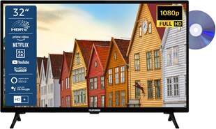 Telefunken XF32SN550SD 32 Zoll Fernseher/Smart TV (Full HD, HDR, Triple-Tuner, DVD-Player) - Inkl. 6 Monate HD+ 