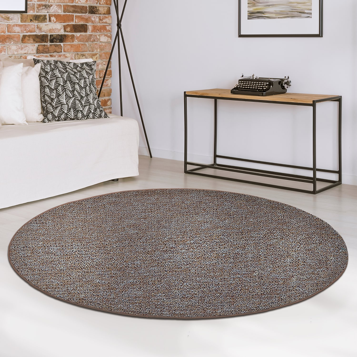 Karat Teppich London | Hellbraun 93 | Rund 