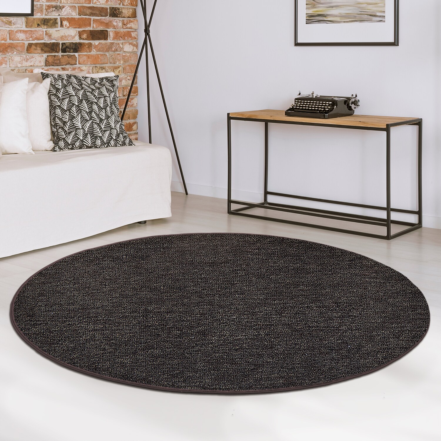 Karat Teppich London Dunkelbraun 91 Rund Image