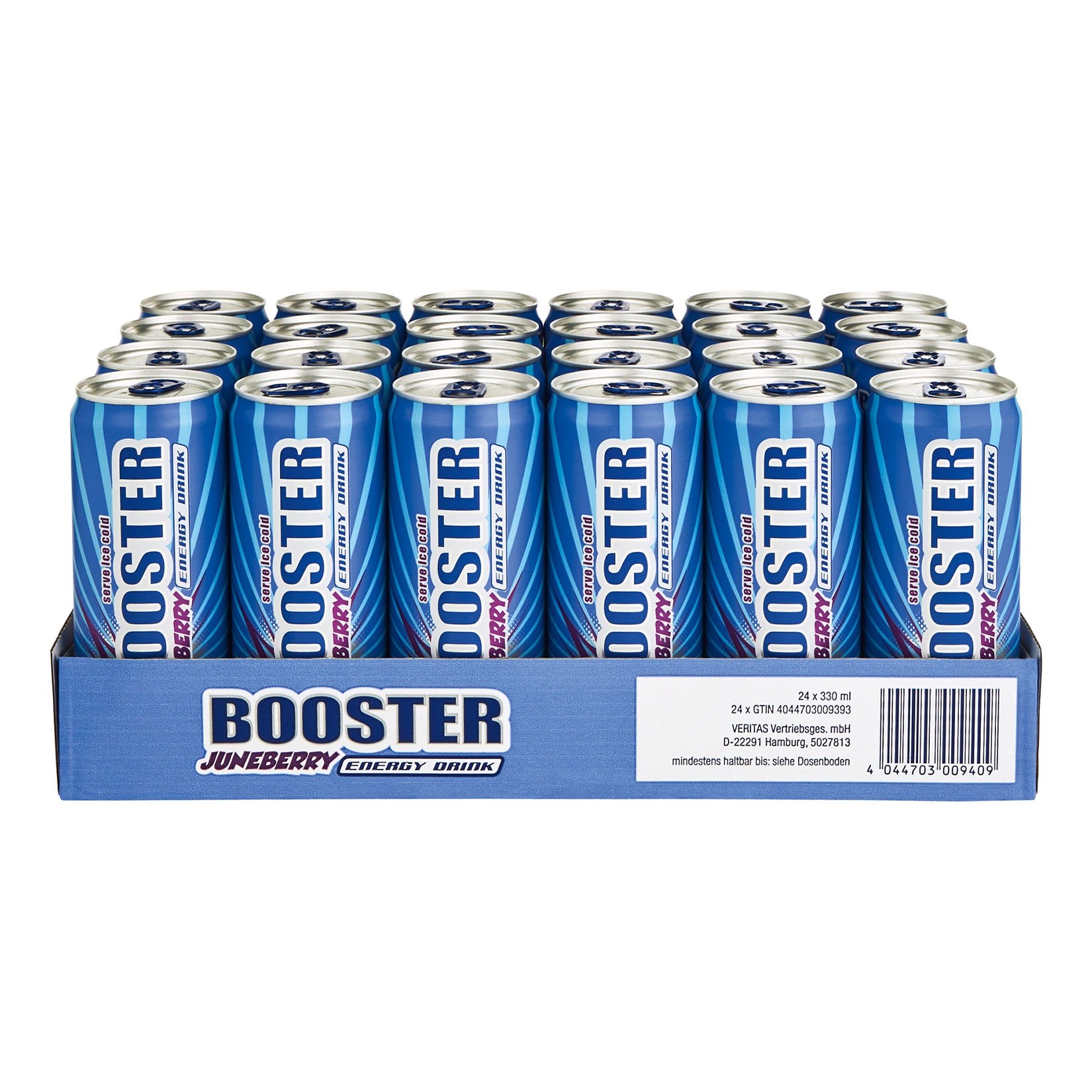 Booster Energy Drink Juneberry 0,33 Liter Dose, 24er Pack - Bild 1