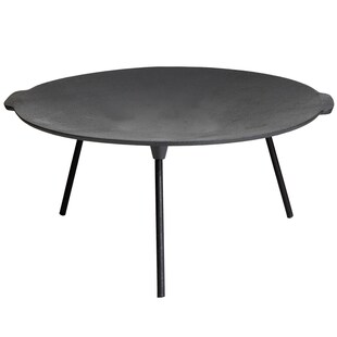 Massive Gussschale Ø 45 cm, 4 cm tief, 23 cm hoch, mit abnehmbaren Füßen: Robuste Gusseisen Feuerschale für Koch- und Grill-Einsätze 