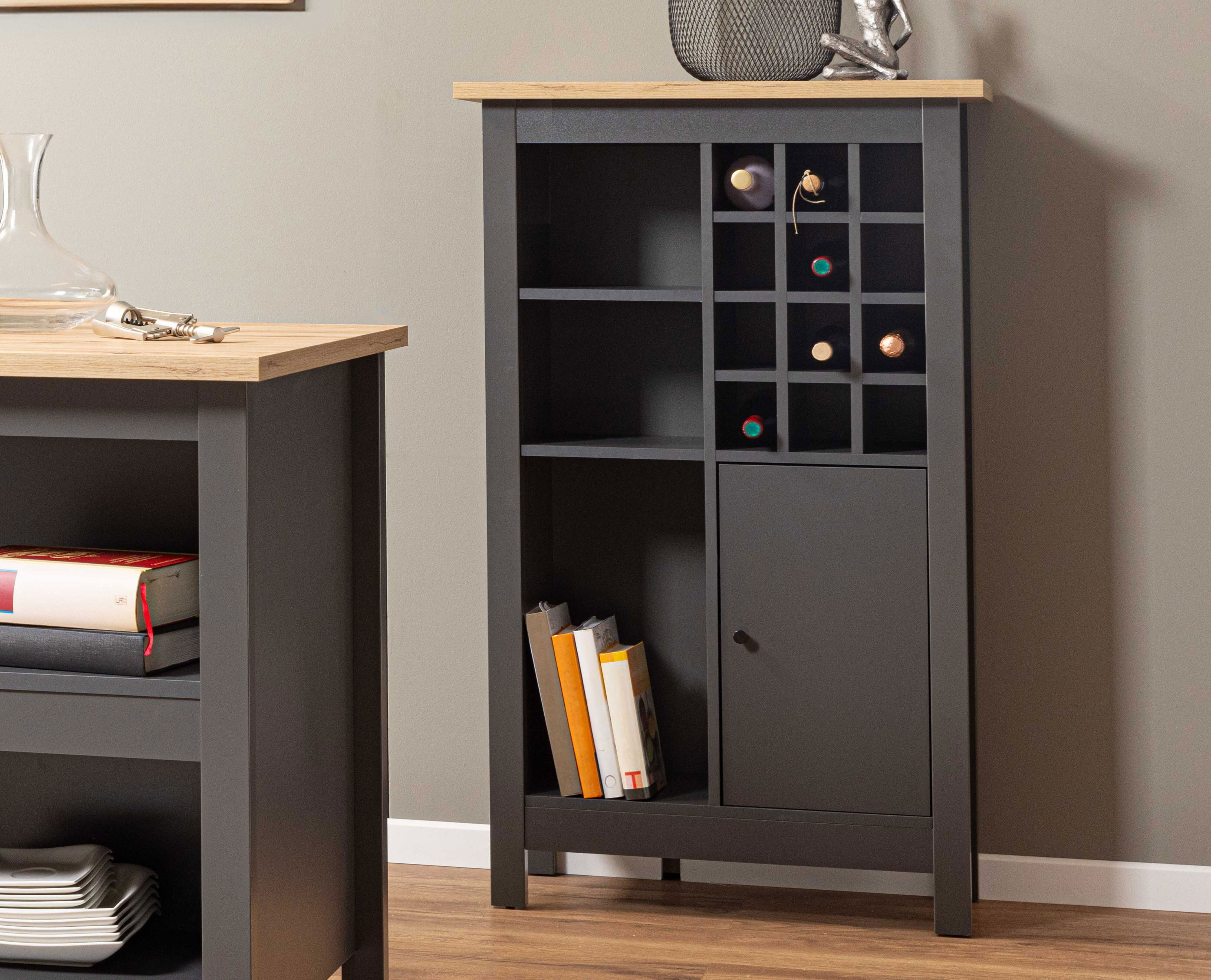 Inter Link Highboard Sideboard Kommode Julina, Anthrazit 