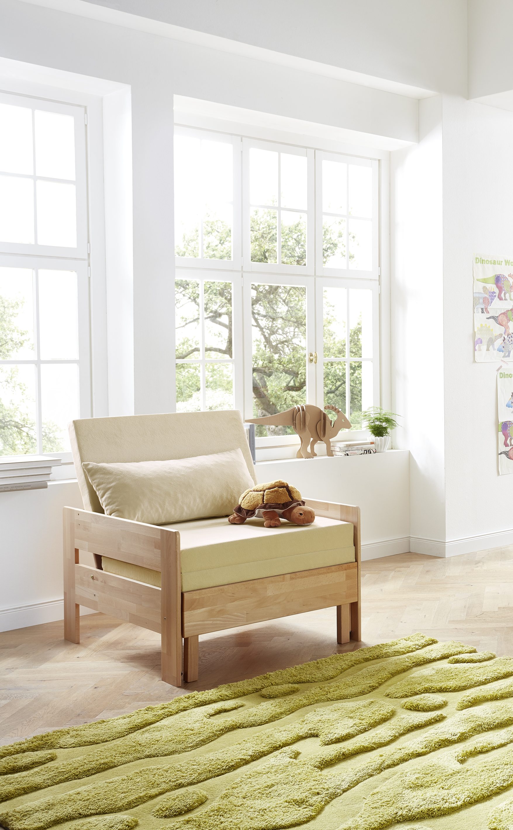 Relita Zusatz-Sessel NOEL Buche massiv natur lackiert inkl. Sitzkissen 