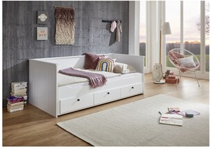 Relita - Funktionsbett KIRA 90/180x200 inkl. Lattenrost und 3 Schubladen MDF weiß 