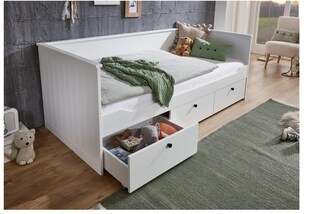 Relita Funktionsbett eLeona 90x200 cm ohne Lattenrost, mit 3 Schubladen, Ausf. Weiß lackiert 