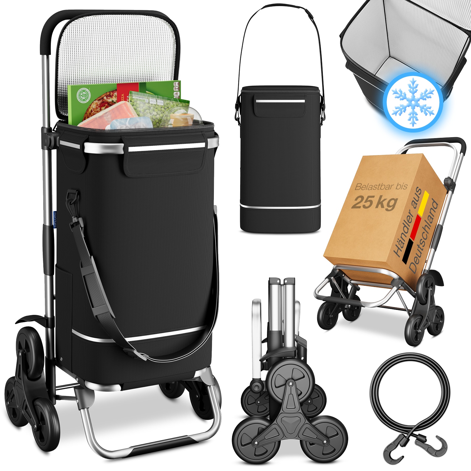 maxVitalis Treppensteiger Einkaufstrolley mit K&uuml;hlfunktion &raquo;Premium&laquo; 